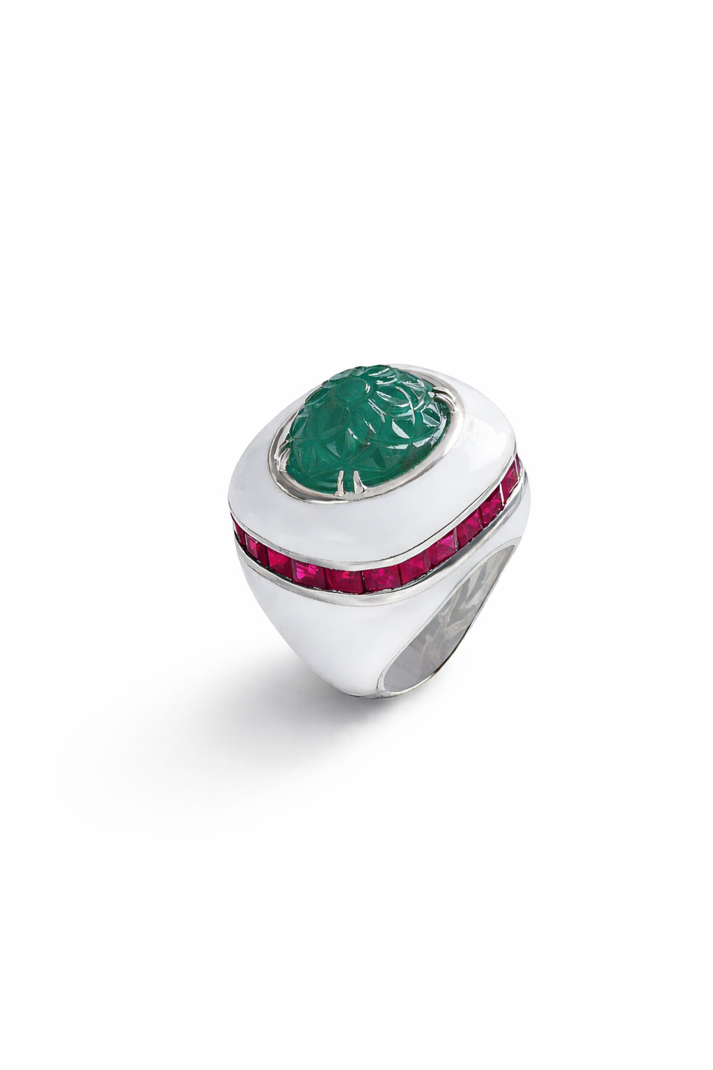 The Sculpted Emerald Statement Ring