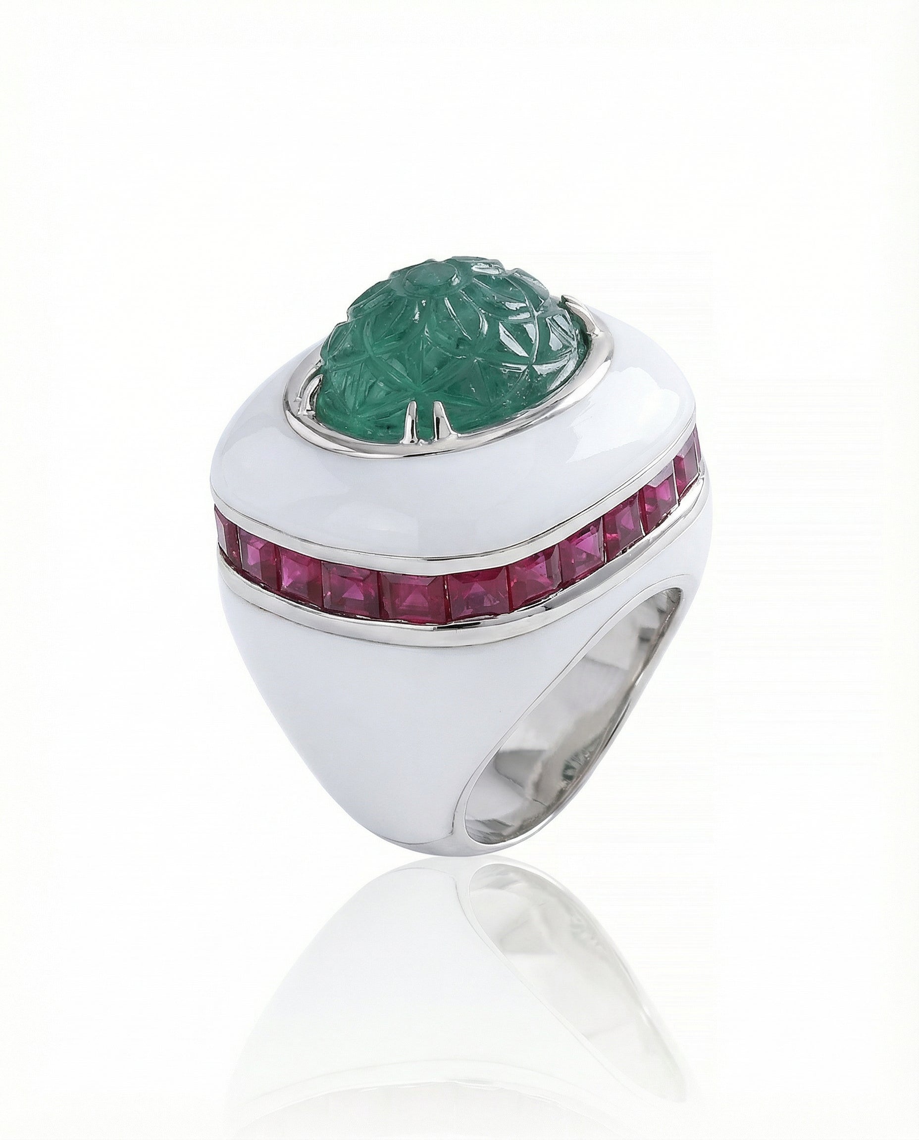 The Sculpted Emerald Statement Ring - VCJ BESPOKE JEWELLERY