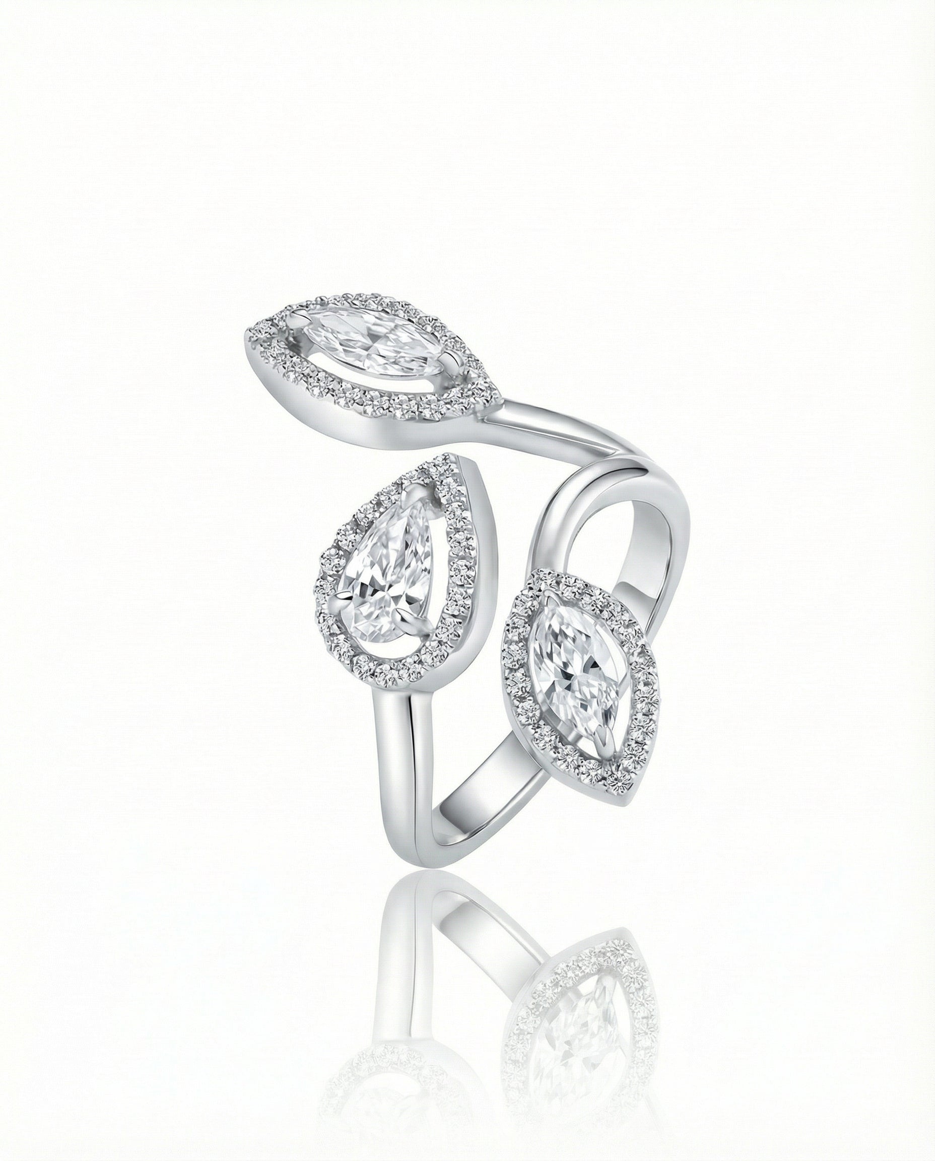 The Pear-Cut Diamond Bypass Ring - VCJ BESPOKE JEWELLERY