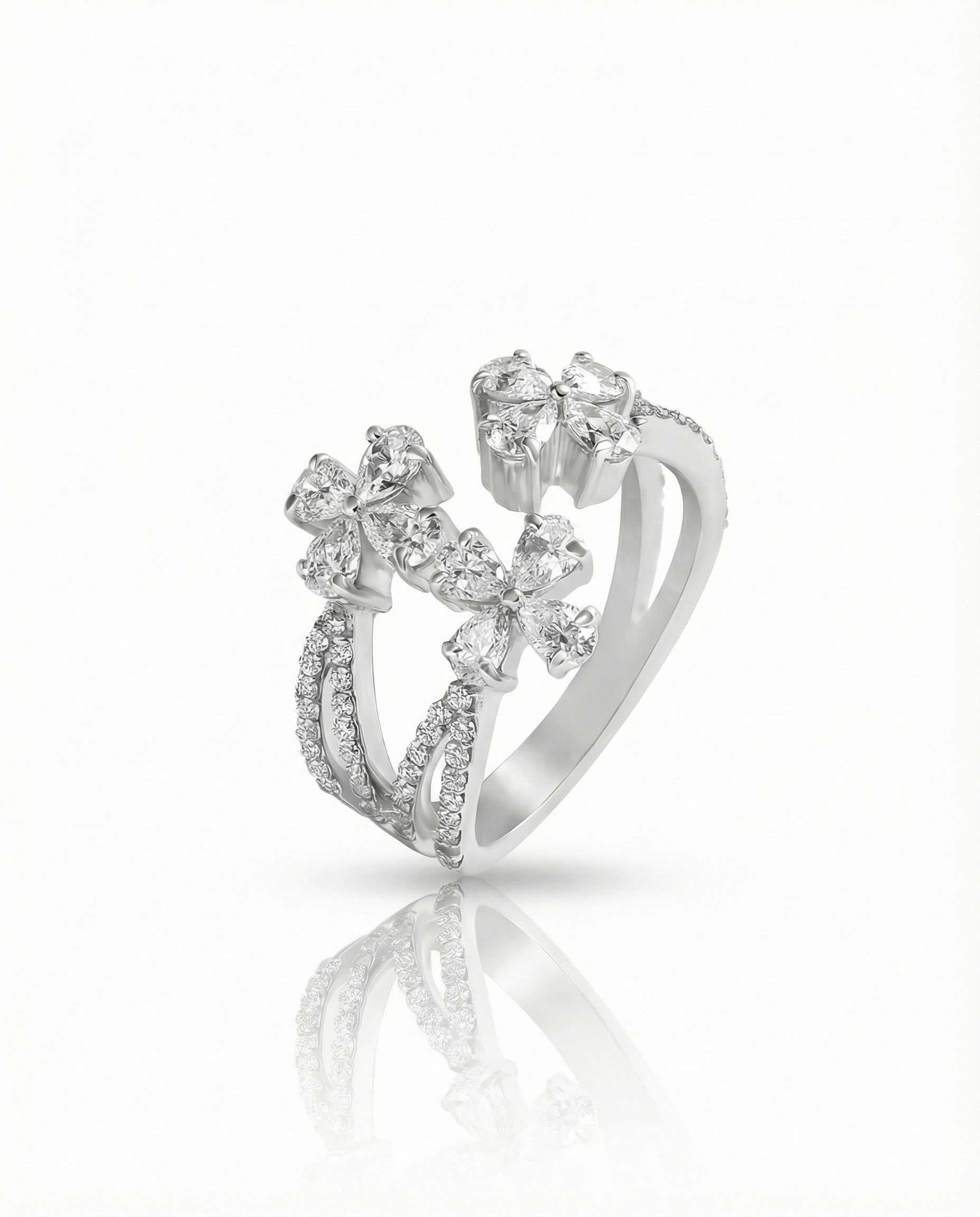 The Botanical Bloom Bypass Ring - VCJ BESPOKE JEWELLERY