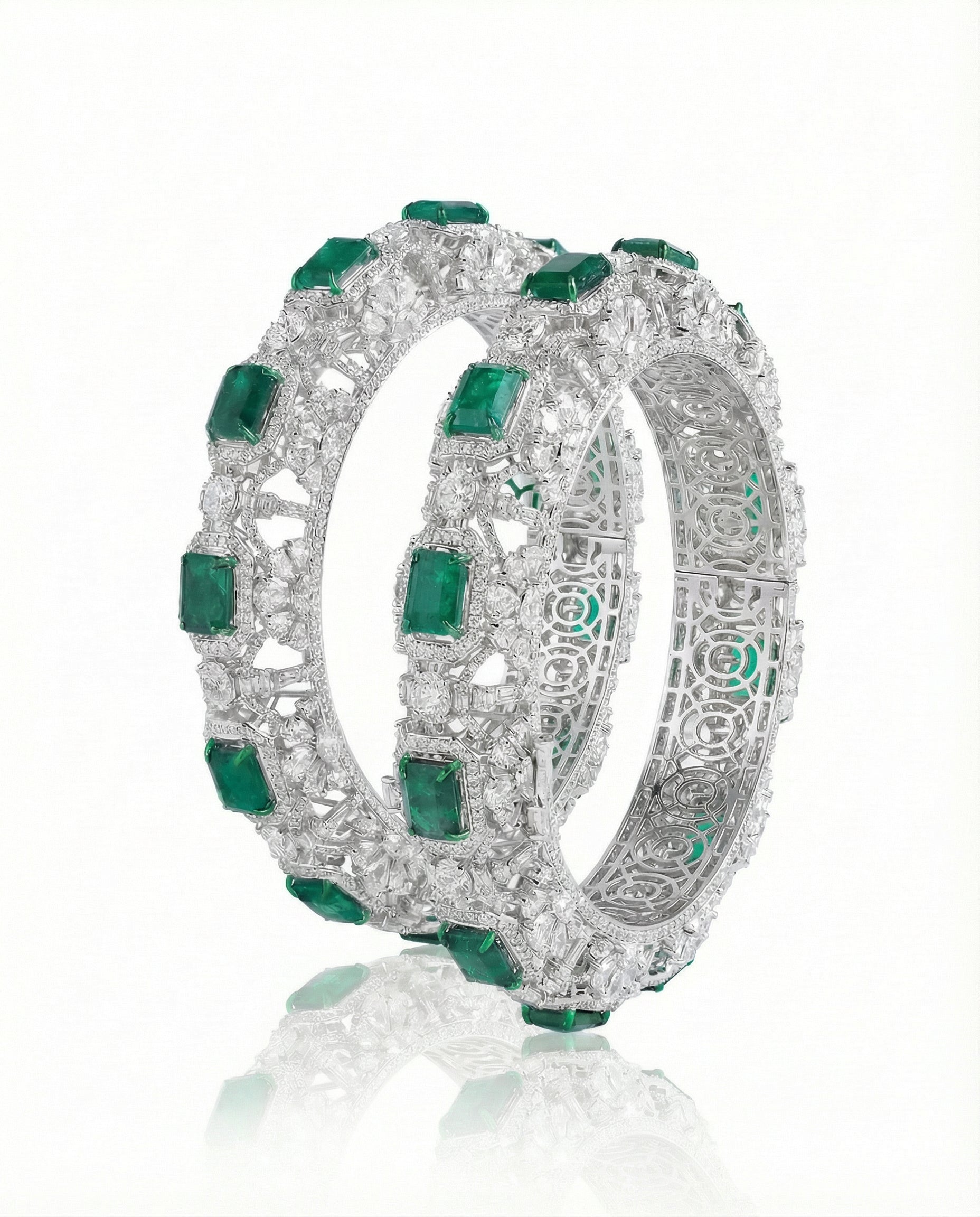The Verdant Empress Bangle - VCJ BESPOKE JEWELLERY