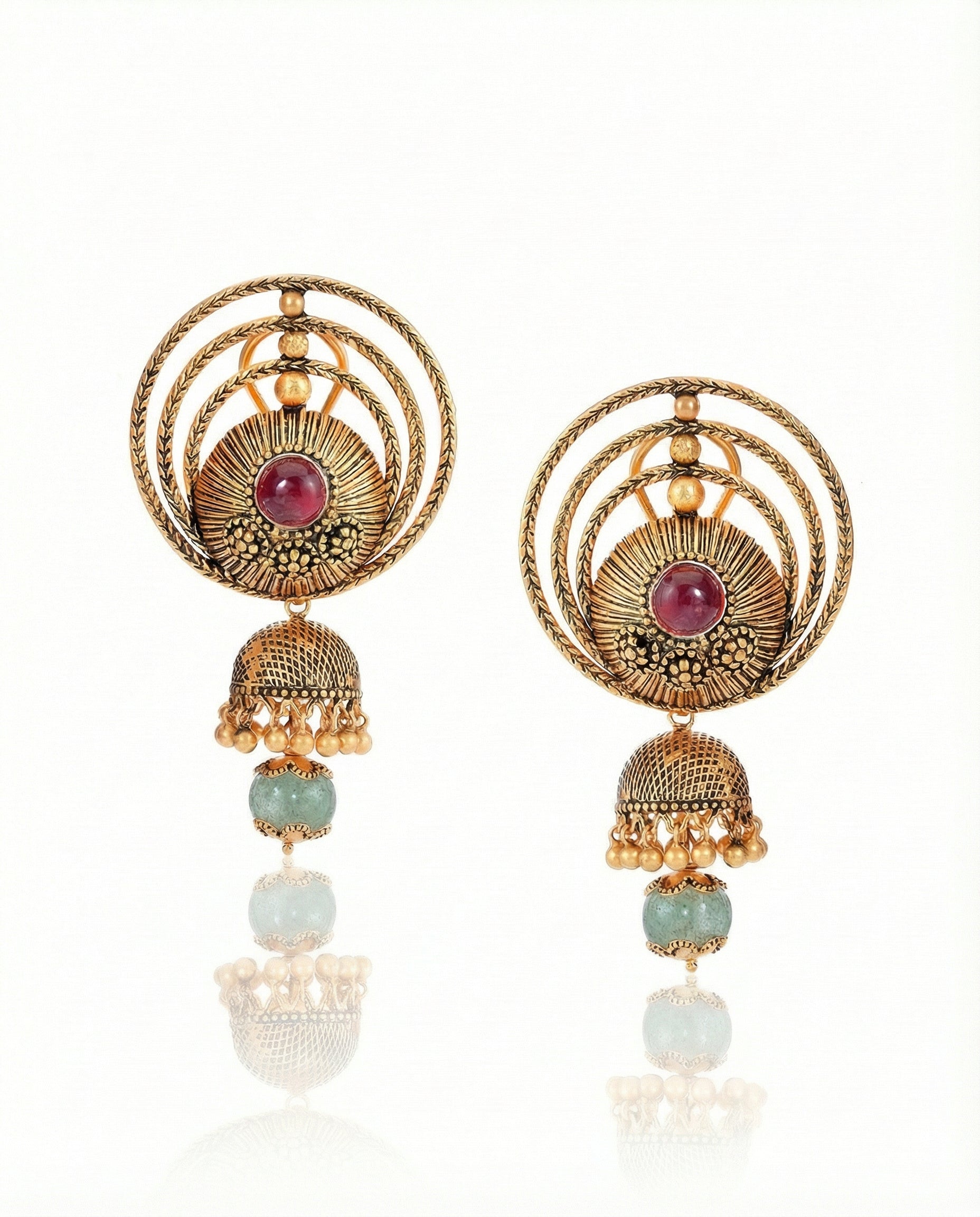 The Golden Mandala Jhumka - VCJ BESPOKE JEWELLERY