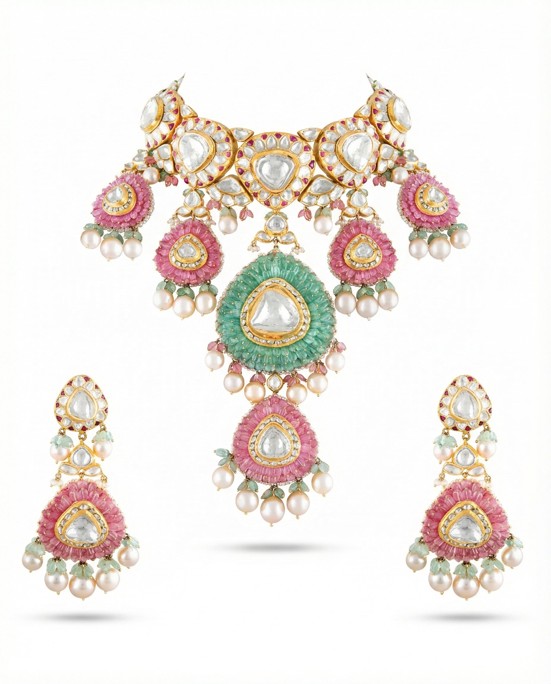 Grand Navratna-Inspired Polki Necklace