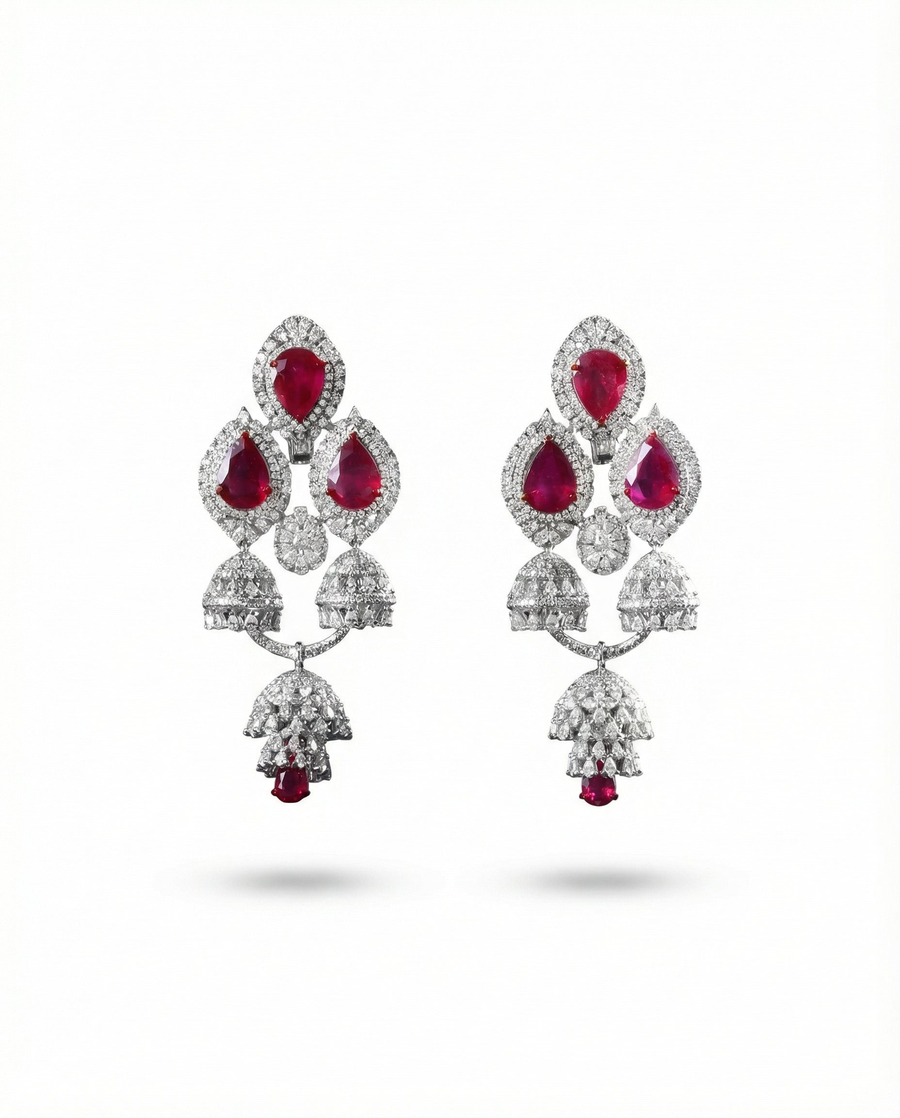 The Ruby Chandelier Jhumka